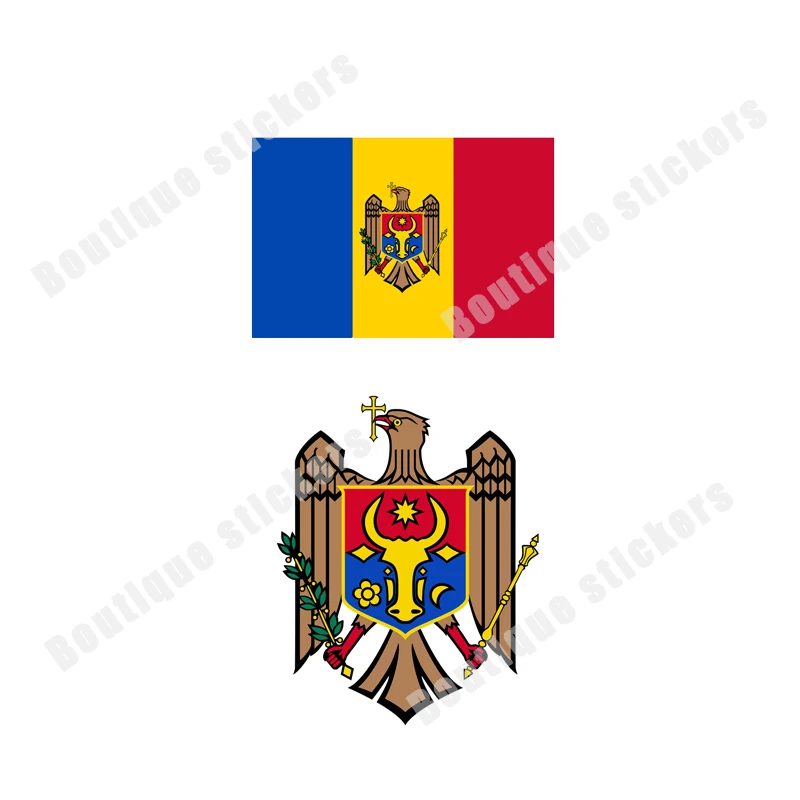 Наклейка с флагом Молдовы, водонепроницаемая