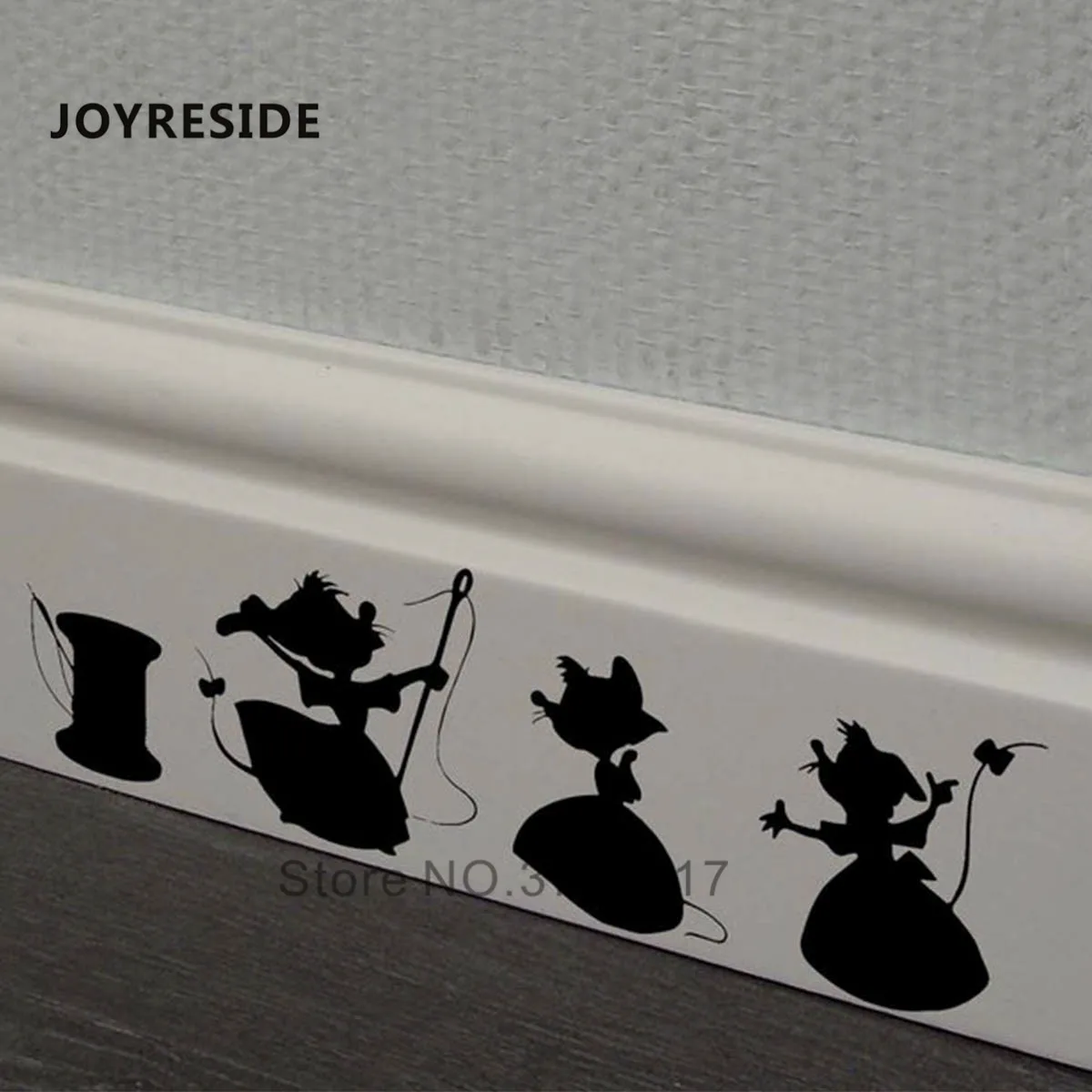 JOYRESIDE Little Muse Rat Wall Decals Rat Hole Cute Wall Sticker Home Kids Playroom Vinyl Design Wall Decal Art Animal WM255