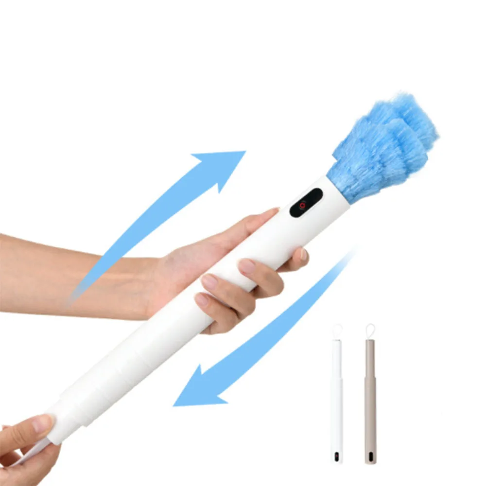 Portable Electric Feather Duster Dusting Duster Retractable Feather Duster Cleaning Brush Roller  Storage And Decontamination