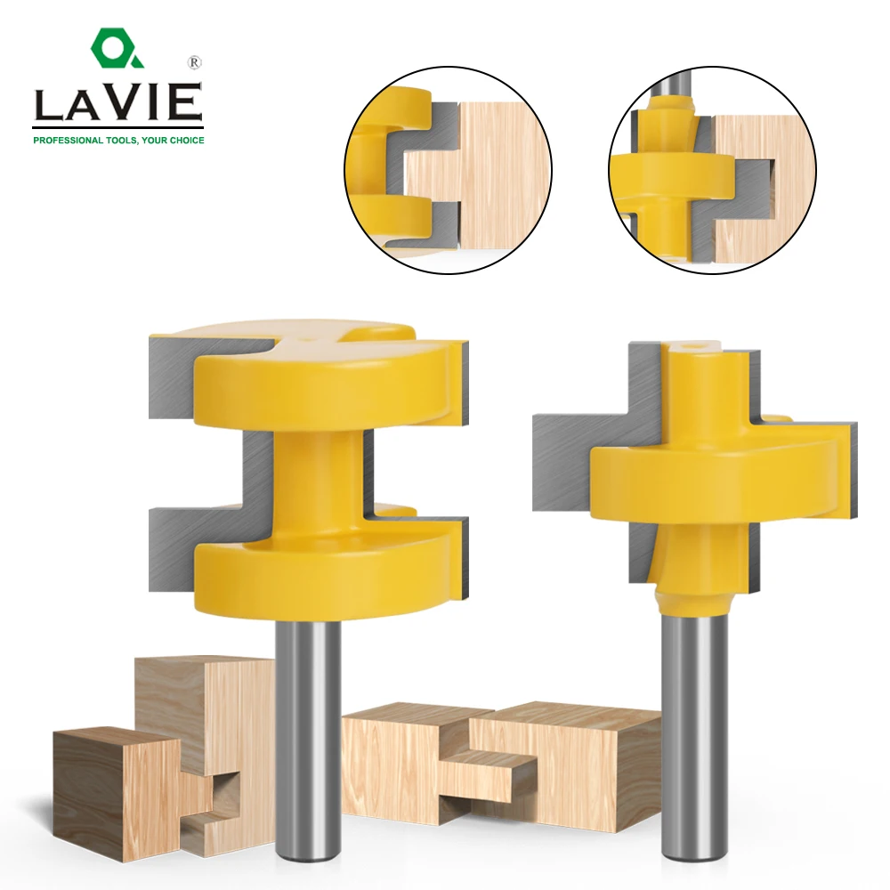 Lavie-big Size T-slot Square Tooth Tenon Bit Milling Cutter Carving Router Bits para Madeira Ferramenta de Madeira mm Shank Pcs Set