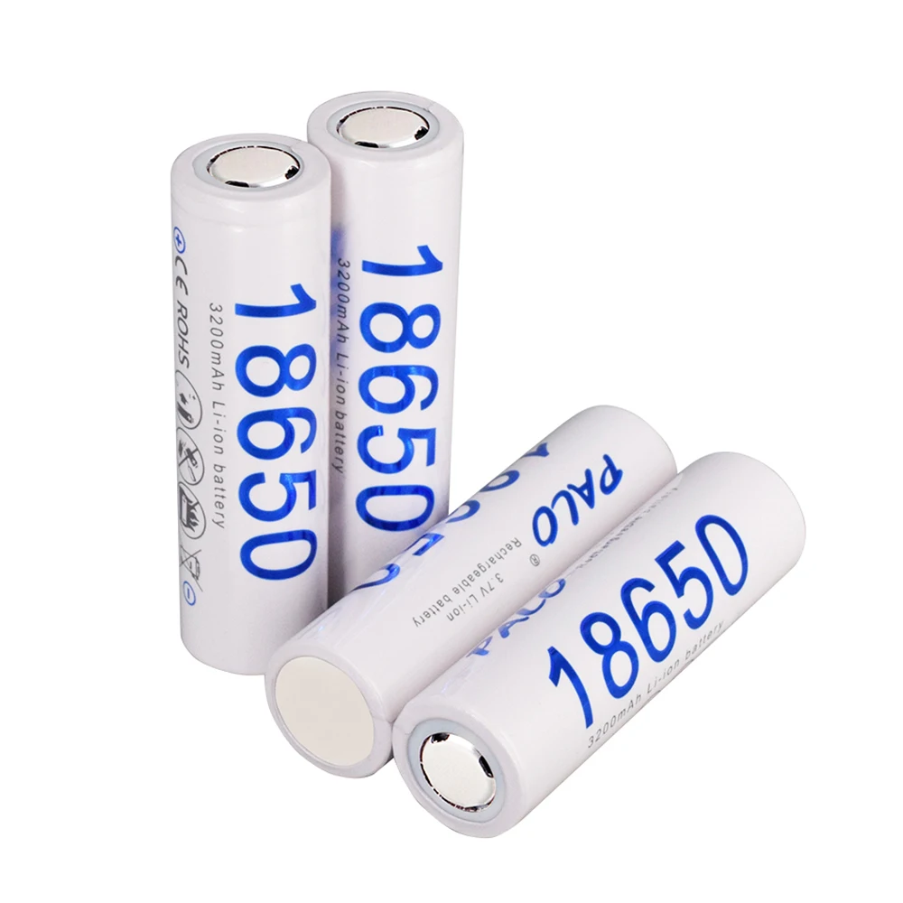 PALO 18650 Li ion Battery 3.7 v 3200mah 18650 Lithium Rechargeable Battery For Headlamp/Flashlight/Power Bank etc