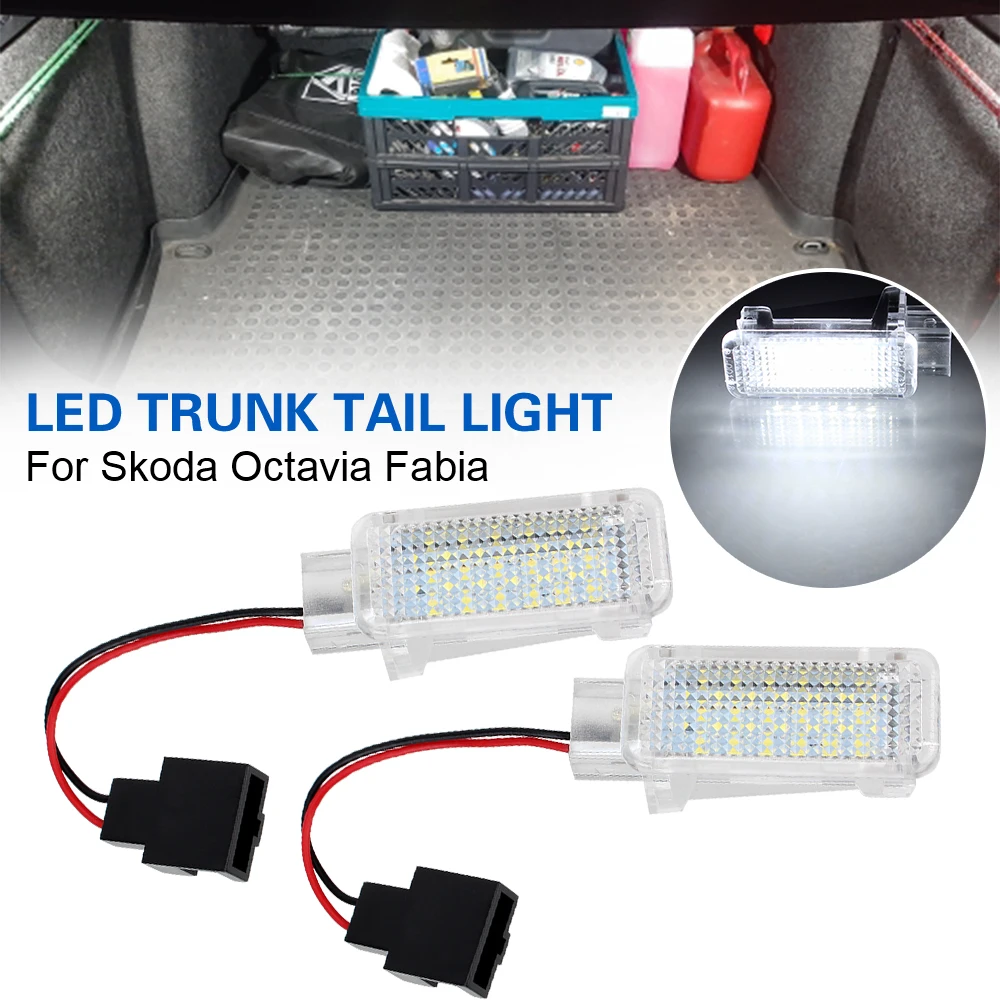 LED Trunk Boot Lights For Skoda Octavia Fabia Superb Roomster Kodiaq Led Luggage Light LED Compartment Light Car Trunk Lamp 2PCS