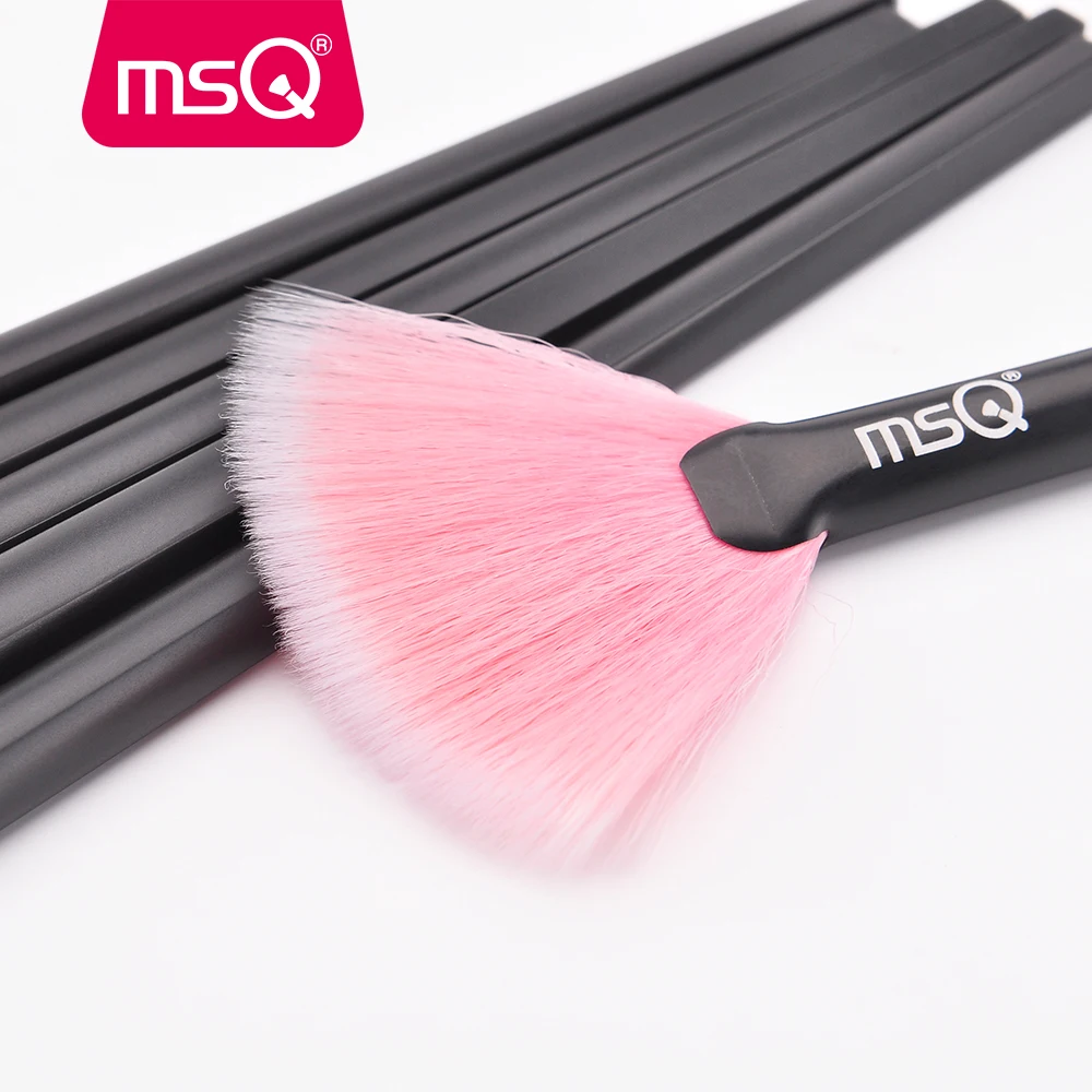 MSQ 15pcs Makeup Brushes Set Professional Foundation Powder Eyeshadow Lip Fan Make Up Brushes Kit Plastics Handle Synthetic Hair