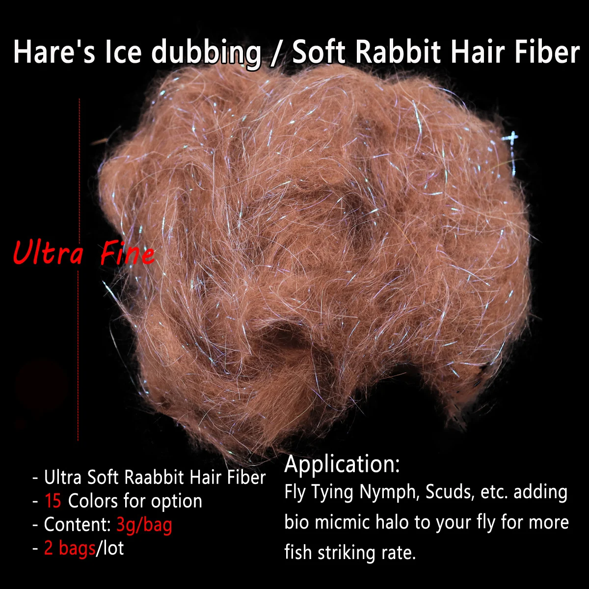 Ice Dub Bimoo – Fibra de liebre para atado de moscas de ninfa - imagen 3