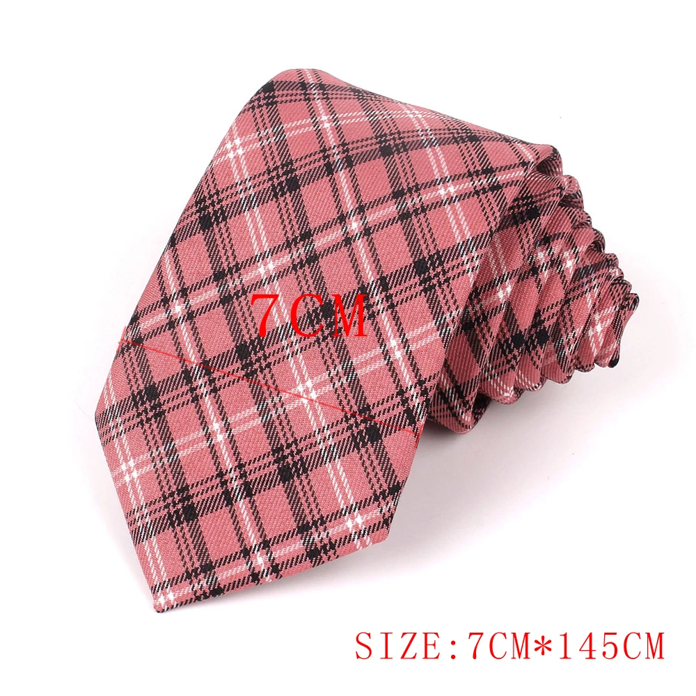 Skinny Plaid Men Neck Ties Classic Check Necktie For Wedding Business Girls Boys Suits TieCasual Slim Male Necktie Gravatas