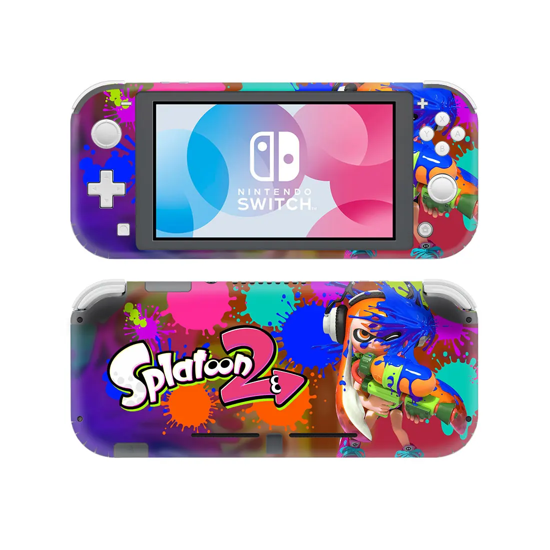 Gra Splatoon 2 skórka naklejka naklejka na konsolę Nintendo Switch Lite i przełącznik kontrolera Lite Protector skórka naklejka Vinyl