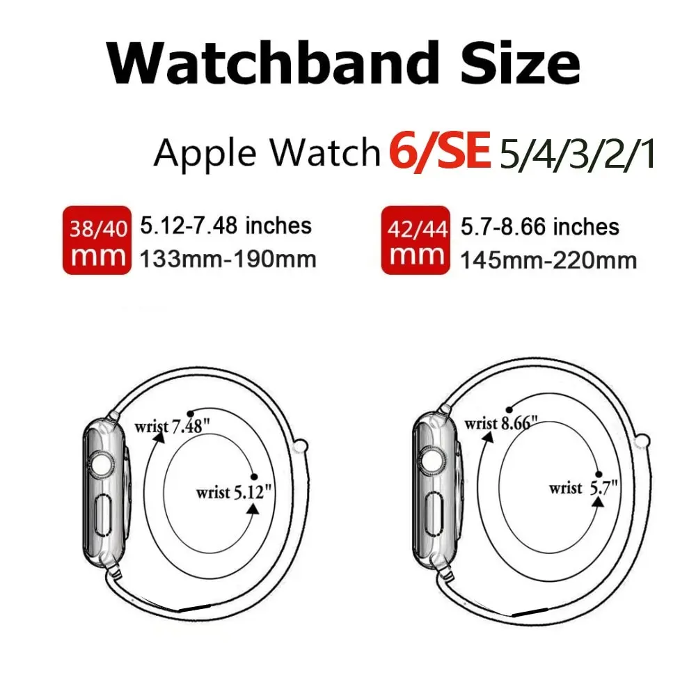 Nylon Loop Strap for apple watch band 44mm 40mm 38mm 42mm 44 mm iWatch bracelet correa Watchband for apple watch 7 6 5 4 3 41 45