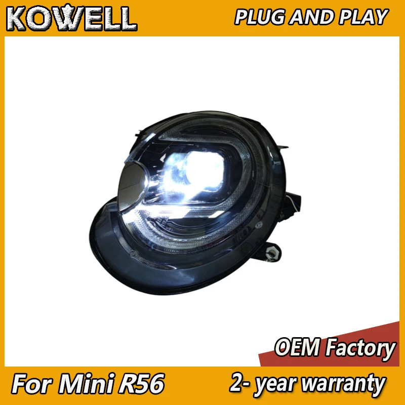 Car Styling for MINI R55 Headlight 2007-2013 R56 Headlamp BMW Cooper Clubman R57 DRL Turn Signal Low High Beam Projector Lens