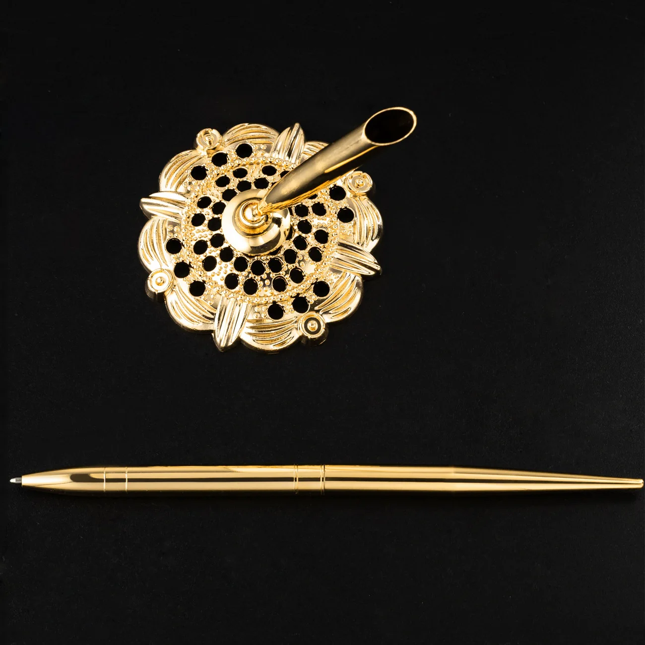 100pcs Gold metal Desk pen ballpoint pen Learn office school stationery Gift luxury pen & business Writing metal pen