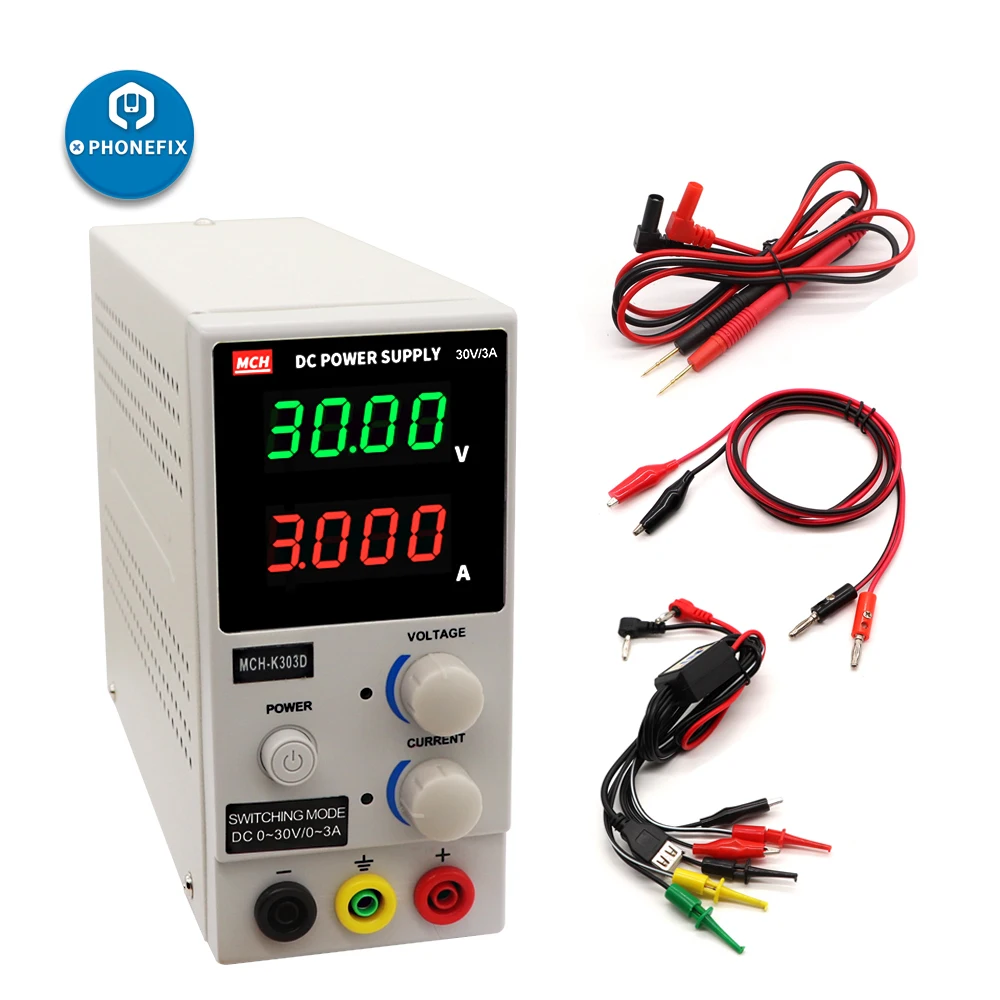 MCH-K305D Mini DC Power Supply 30V 5A Digital Adjustable Switching Regulated SMPS Single Channel Power Supply For Phone Repair