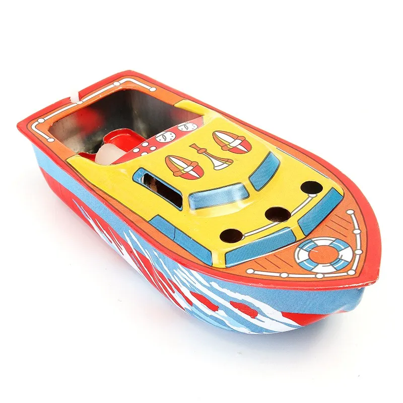 2024 Hot Vintage Retro STEAM BOAT Tin Toys Candles Powered Put Put Ship Boat Collectable Tin Toys Gifts