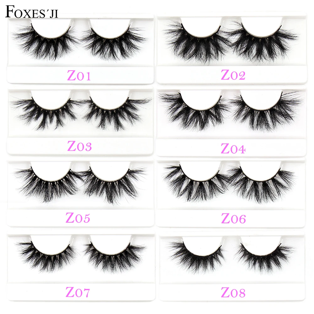 FOXESJI – faux cils 5D en vison, épais et volumineux, réutilisables, maquillage pour les yeux