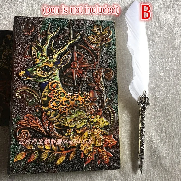 The Book of Shadows Magic Spell 3D relief Cover Book Embossed Retro Notebook-Ruled papers