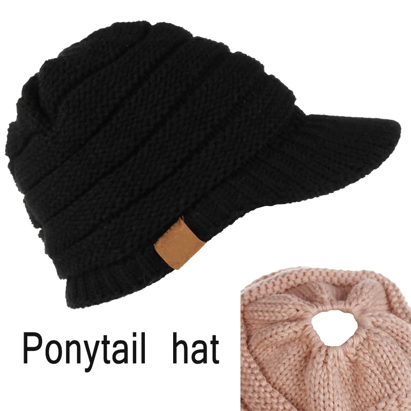 2019 NEW Style Pure Colour Hat  Adult Women Men Winter Crochet Hat Knit  Warm Baseball Cap Visor Cap High Quality Z39