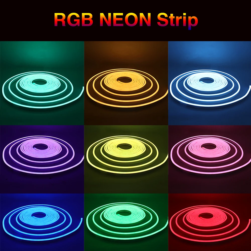 12V RGB LED Neon Light 5x11/6x12/7x15mm Flexible RGB Tape Ribbon Lamp SMD 5050 3535 Waterproof Bluetooth Control TV BackLight