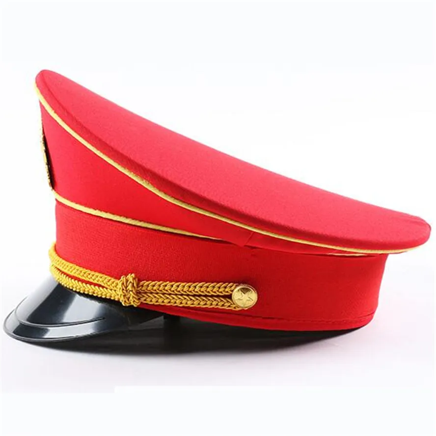 British Fashion red Performance Cap green Military Hat spring army Hats white Captain Caps for Adult  cosplay big police cap