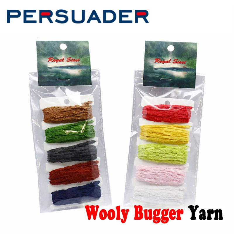 Persuader 10yards card packing wooly bugger fly tying yarn width 4mm chenille yarn streamer flies body  fly tying materials