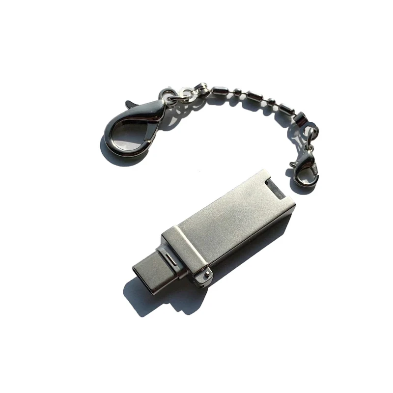 SR Metal Matt Portable TF Card Reader TYPE-C Micro USB 3.1 Adapter Anti-Lost Chain for PC Tablet Laptop Accessories Computer