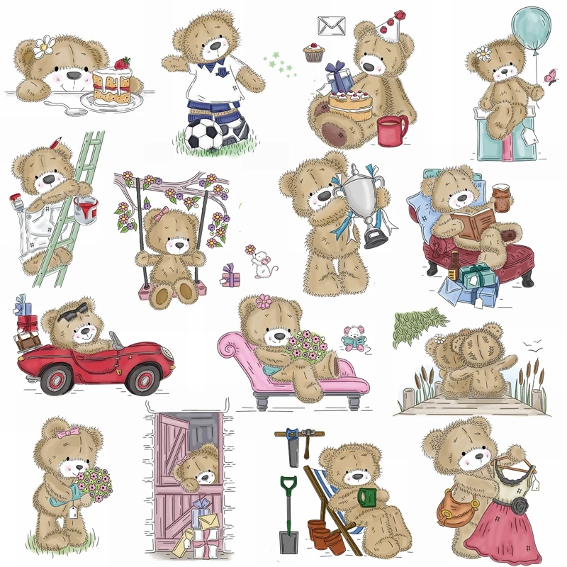 Family Bear Gather! Clear Stamps For DIY Card Making Adorable Bears Clear Transparent Silicone Stamp New 2019