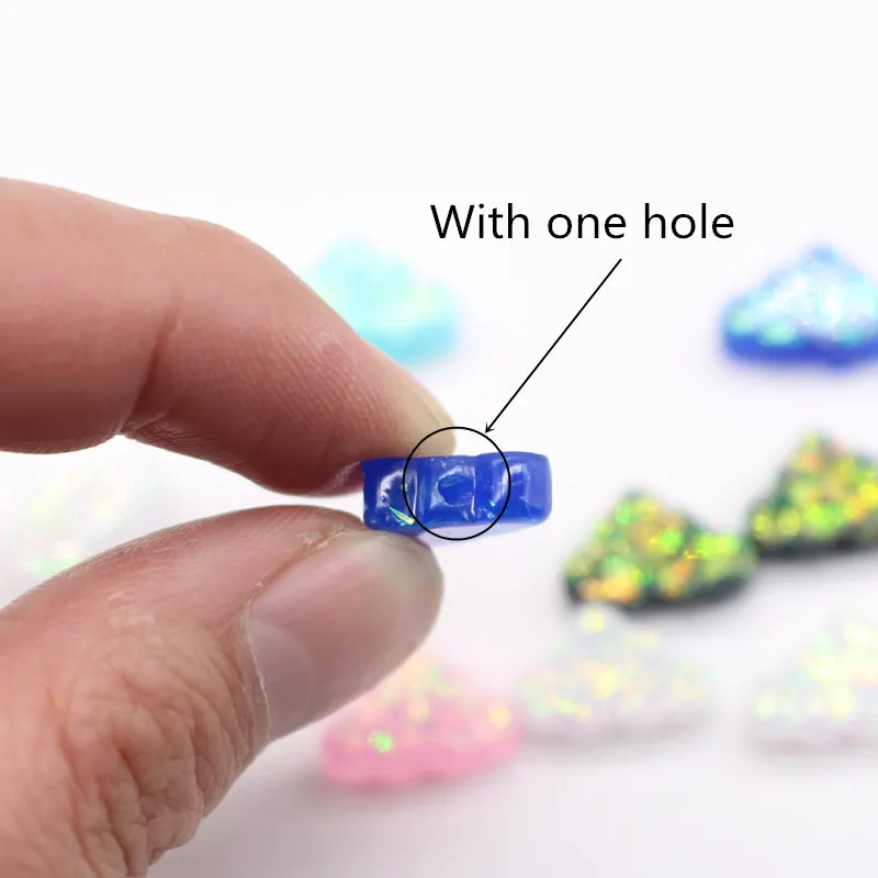 10pcs Trendy Imitate Opal Bracelet Connector Bead Findings Cloud Shape Simple Earring Necklace Resin Charms For Jewelry Make