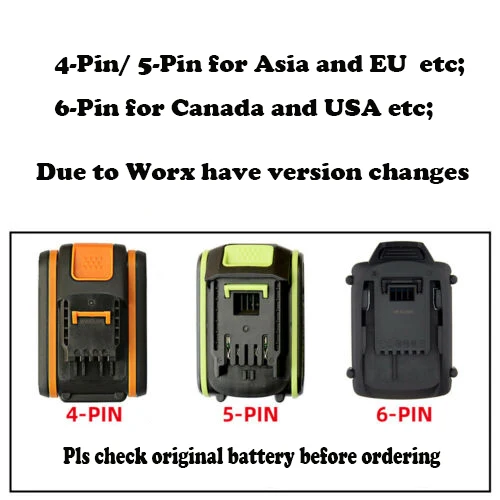 Adaptador de bateria universal Worx-20V Max, WA3551 WA3553 para Kress WA3016 WA3027 Waxx WA3593 WA3596 e carregador Share Adapter