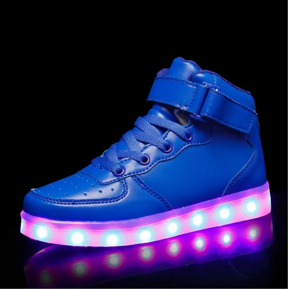 7ipupas High-quality Low price Luminous Sneakers Kids Boys Girls USB Charger Led Light Shoes Unisex High Top Sports for children