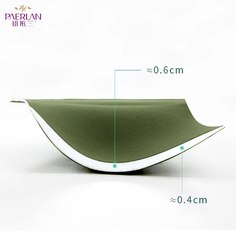 PAERLAN Wire Free Comfortable Small Breast Push Up 3/4 Cup Bra Everyday Simple style One-Piece green Lycra Underwear Women