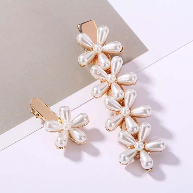 Imitation Pearl Flower Hair Clips for Girls Bohemian Sweet Multi Floral Hair Pins Fashion Korean Women Hair Accessories