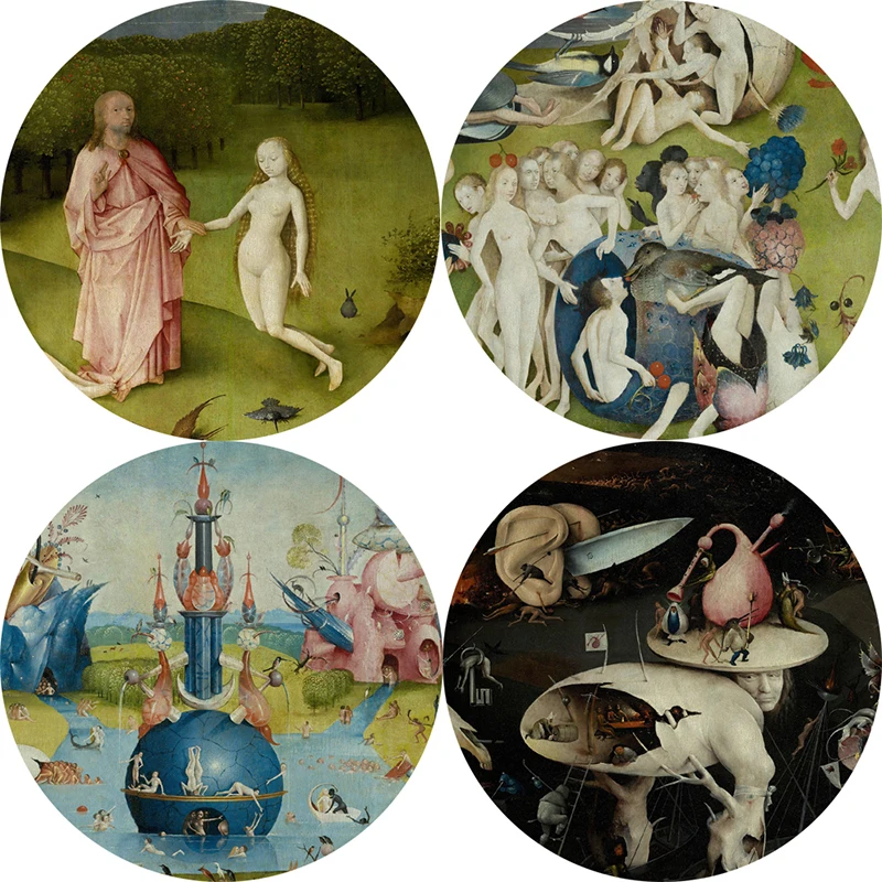 The Garden of Earthly Delight And Hell by Hieronymus Bosch Canvas Painting Wall Art Pictures For Living Room Cuadros Home Decor