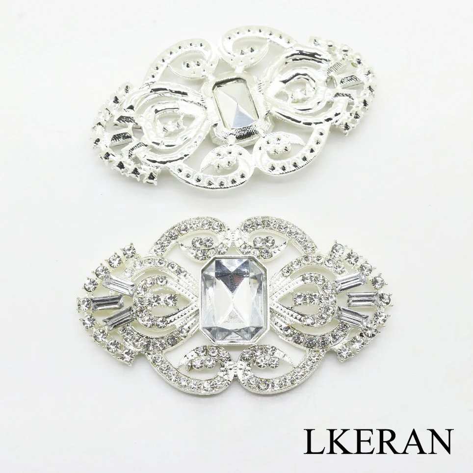 Fashion 2Pc/lot 38x67mm New style Crystal Rhinestone Metal Decorative Craft Accessories DIY Clothing Sewing Supplies