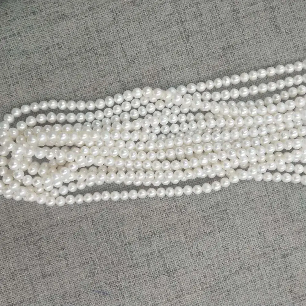 drop free shipping 5-5.5 mm nature FRESHWATER round PEARL BEADS,100% NATURE freshwater pearl -AA+ quality