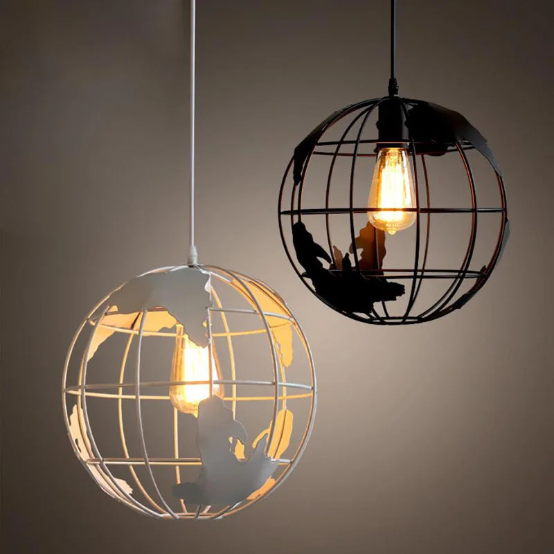 

Industrial retro earth shaped pendant light E27, study room, dining table, bar, caf é, Nordic creative single head LED pendant l