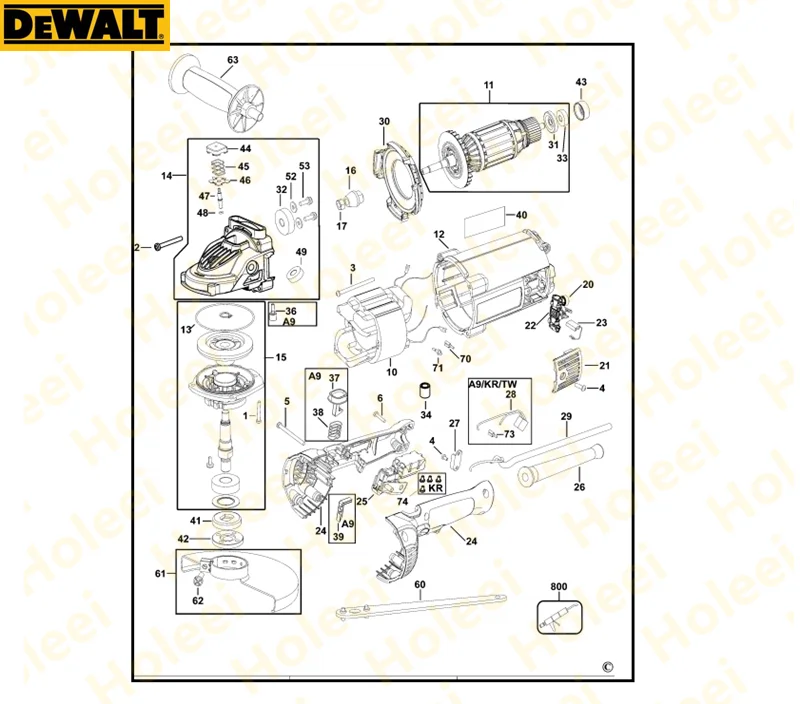 Wind blade baffle for DEWALT D28490 D28491 D28492 D28493 631350-00