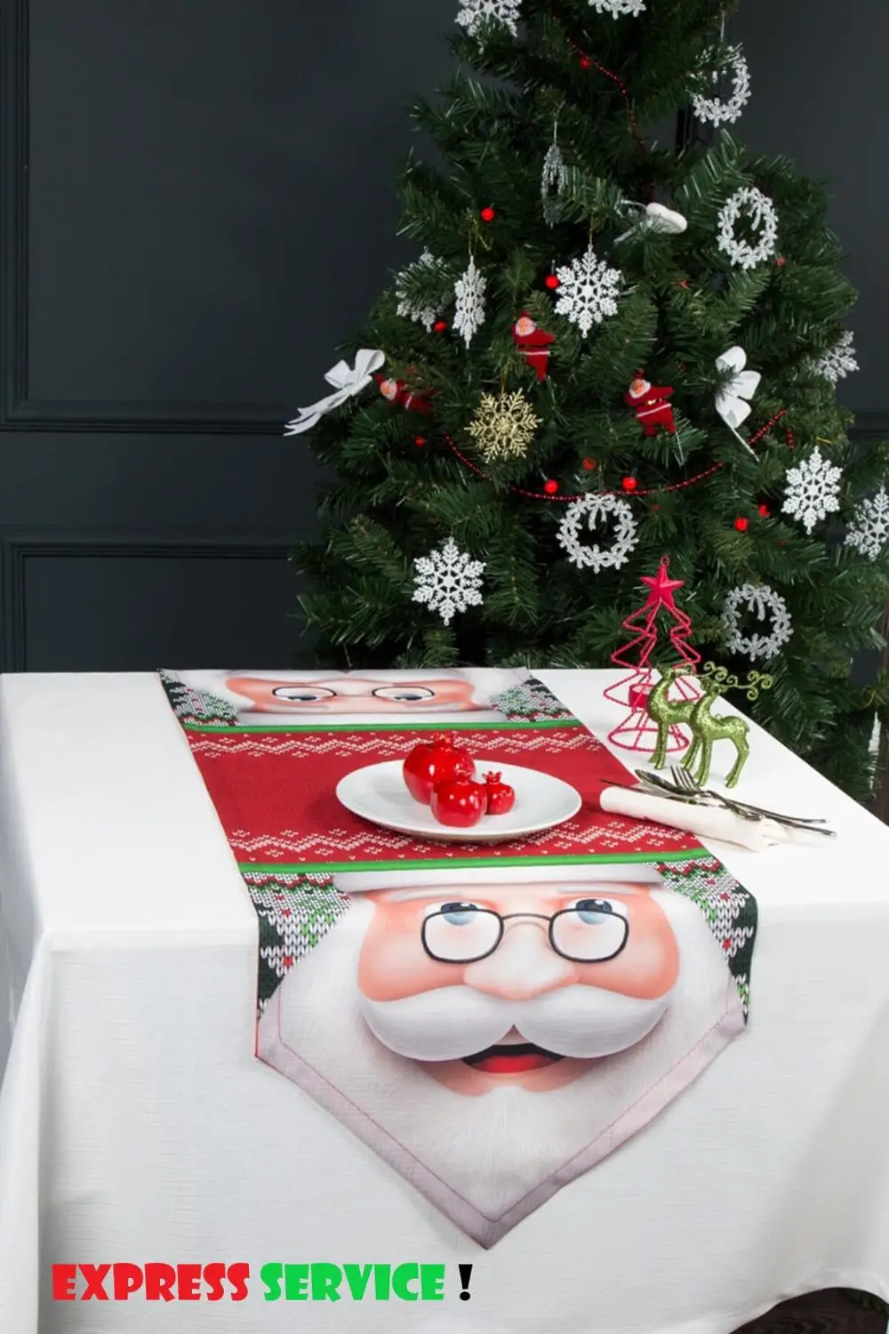 Father Christmas Kitchen Cloth Table Dinner Runner Napkins for Thanksgiving Weddings Cocktail Parties home decor new year gift