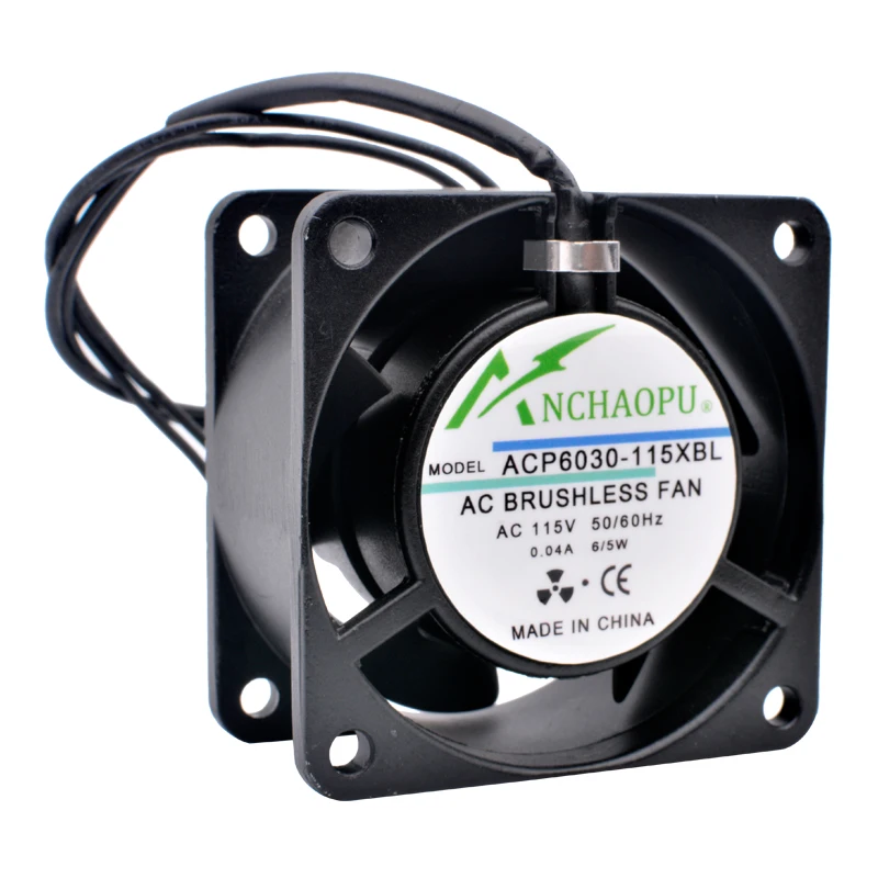 ACP6030-220XBL 6cm 60mm fan 60x60x30mm AC 110V 220V 2 lead wires double ball cabinet small AC axial fan