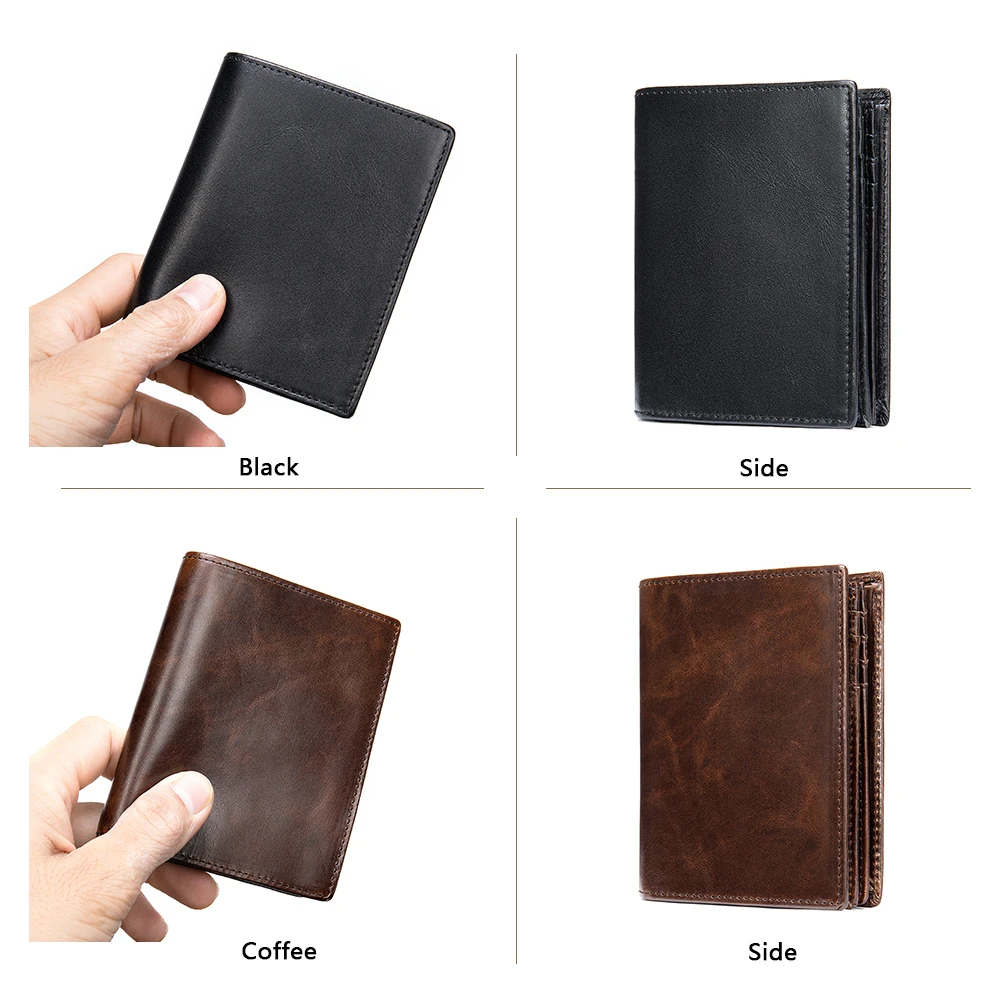 MVA Men's Wallets Leather Short Wallet RFID Anti-theft Pures Male Money Coin Pack Credit Cards Holder