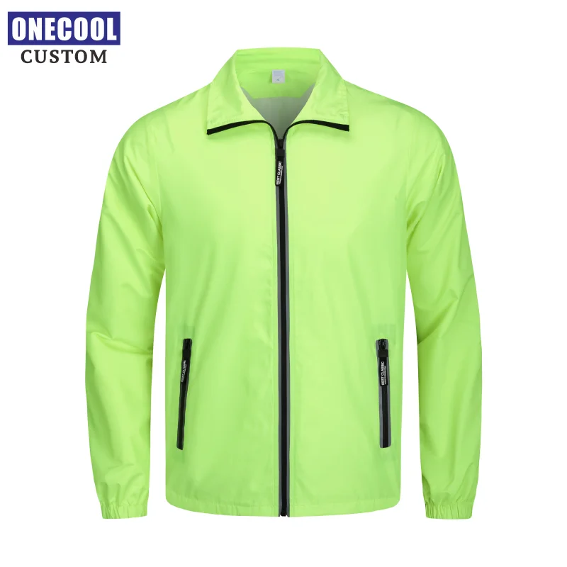 6 Colors Men And Women Casual Thin Windbreaker Custom Logo Print Team Brand Text Embroidered Zipper Jacket ONECOOL