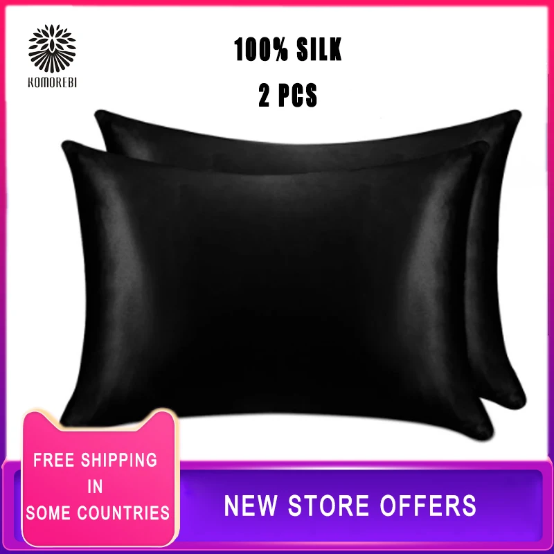 19 Momme 1 Pair Double-Sided Mulberry Silk Pillowcase With Hidden Zipper Nature Pillow Case For Healthy Standard Queen King