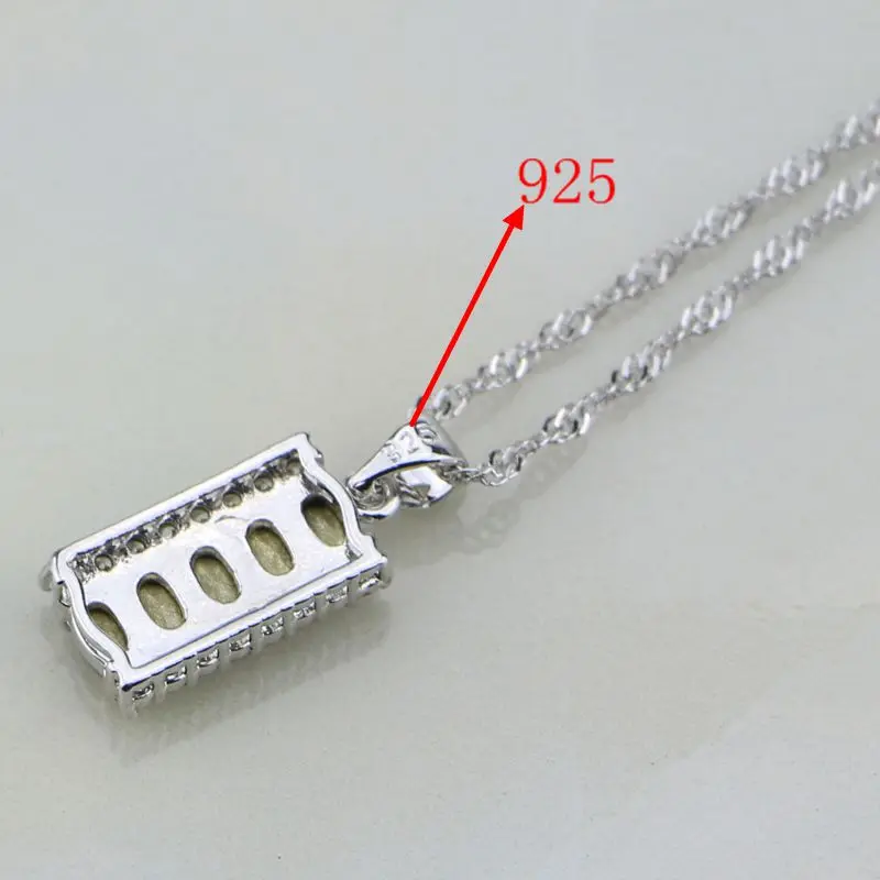 Trendy Mystic Rainbow Fire White Birthstone Charms 925 Silver Jewelry Sets For Women Wedding Stud Earrings/Necklace/Pendant/Ring