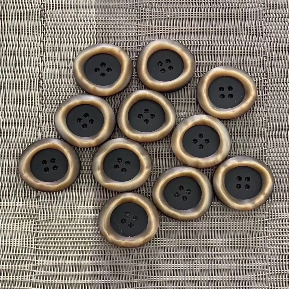 Cusack 10 pcs 25 mm 4 Holes flatback Buttons Round Resin for Coats Windbreaker Costumes Sew on DIY Crafts Sewing Accessories