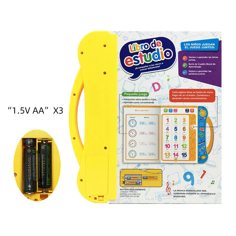 Study Spanish and English Voice Electronic Book Children\'s Early Education Finger Point reading Smart Toys Baby Language e-books