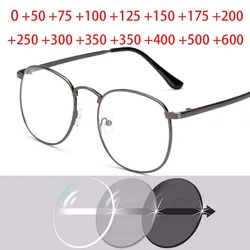 Metal Frame Round Hyperopia Diopter SPH 0 +0.5 +1 +1.5 +2 +2.5 +3 +3.5 +4 +4.5 +5 +6 Photochromic Finished Reading Glasses