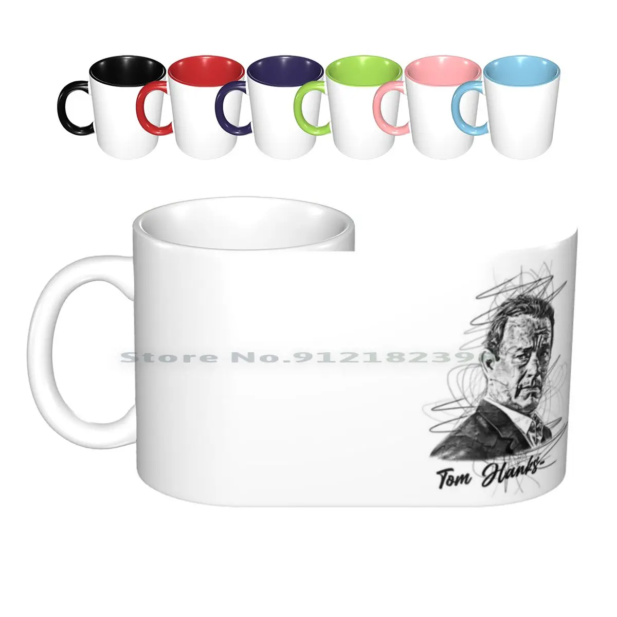 Tom Hanks Sketch Art | Abstract Sketch Art Ceramic Mugs Coffee Cups Milk Tea Mug Tom Hanks Tom Hanks Sketch Art Tom Hanks Actor