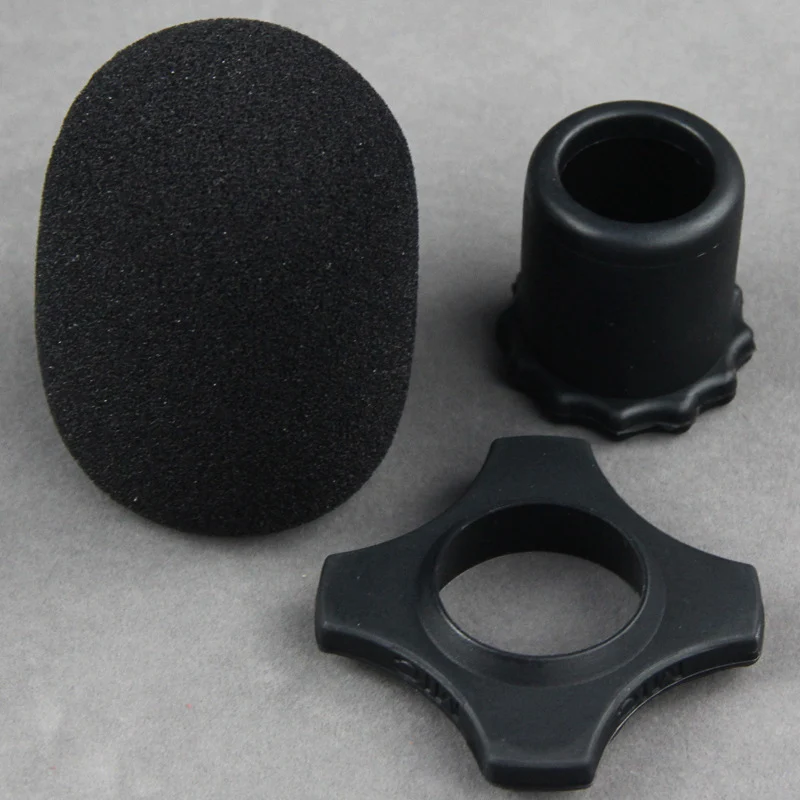 Microphone Anti Roll  Anti Skid Case with Microphone Sponge Cover Set Mic Protection Silicone Ring Bottom Rod Sleeve Holder