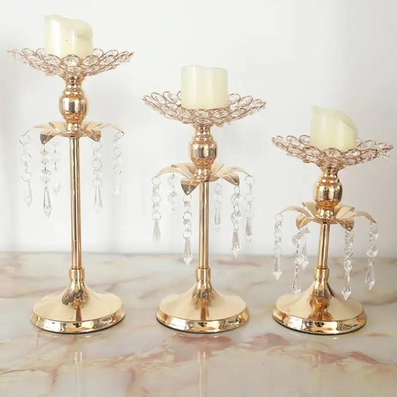 PEANDIM złota świeca kryształowa uchwyt ślubny stół dekoracyjny Centerpieces Candelabra Birthday Party wazon na kwiaty uchwyt Home Decor