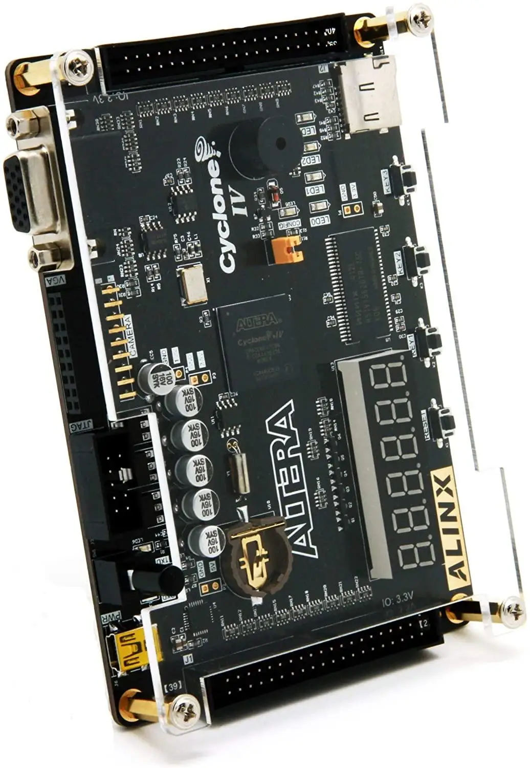 ALINX AX4010: ALTERA Cyclone IV EP4CE10 Study Board Entry-Level (FPGA Board + USB Downloader)