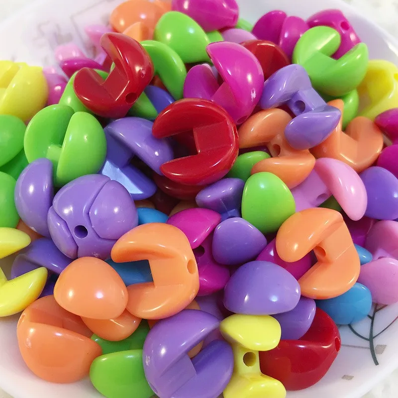 

30Pcs 14mm Colorful Special-shaped Shuangpin Round Acrylic Beads For Children's Manual DIY Necklace Bracelet Accessories