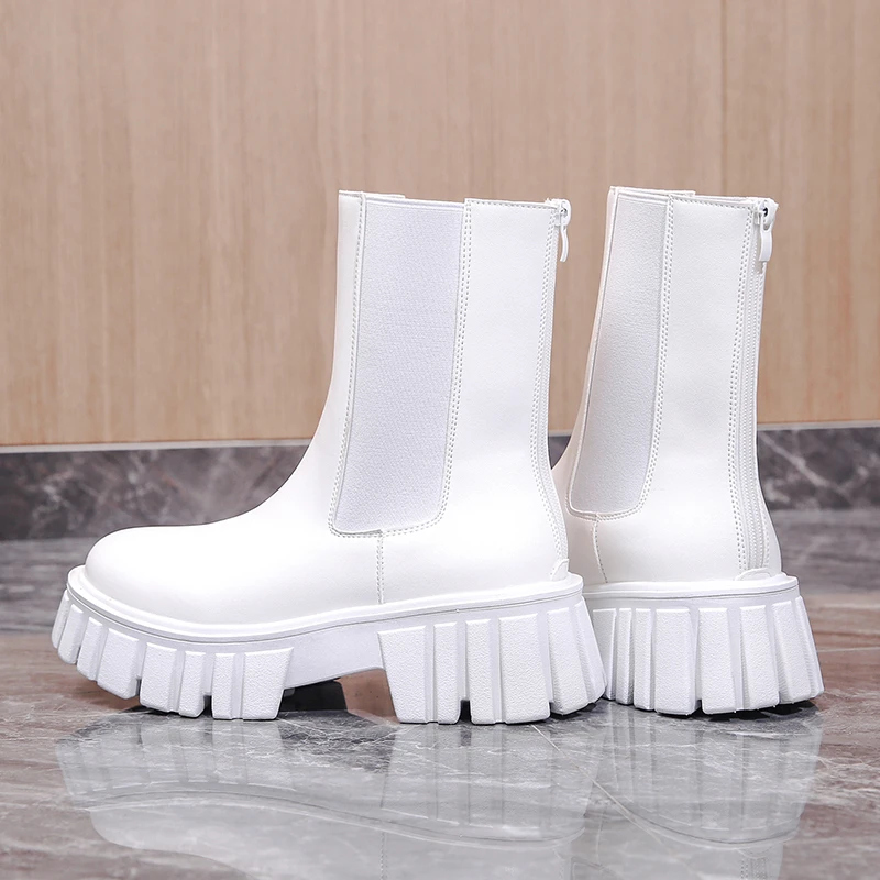 New High Quality Women's Ankle Boots Autumn Motorcycle Boots Thick Heel Platform Shoes Women's Round Head Slippers Fashion Boots