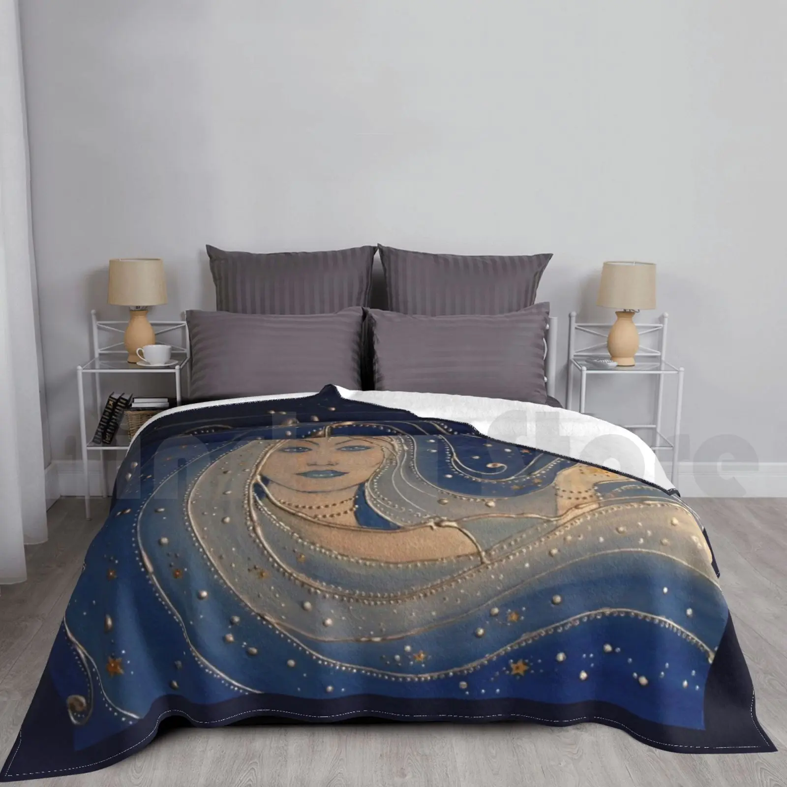 

Богиня ночи, искусство богини, языческое, викканское одеяло для дивана-кровати, путешествия, богиня, ночь, богиня ночи