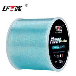 FTK 120m żyłka Super silny Fluorocarbon powłoka światła miękkiej nylonowej 3D Monofilament niewidoczne Blonic Spot